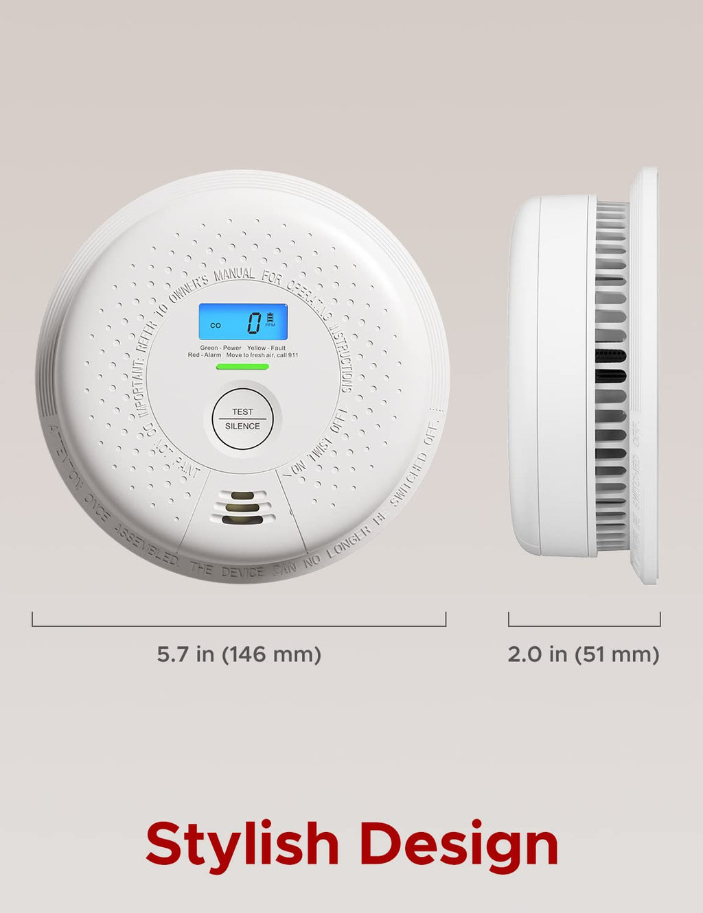 X-Sense Smoke and Carbon Monoxide Detector Combo, Wireless Interconnected Combination Smoke and Carbon Monoxide Detector with LCD Display & 10-Year Battery, RF Interconnected Model, 6-Pack