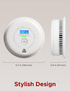 X-Sense Smoke and Carbon Monoxide Detector Combo, Wireless Interconnected Combination Smoke and Carbon Monoxide Detector with LCD Display & 10-Year Battery, RF Interconnected Model, 6-Pack
