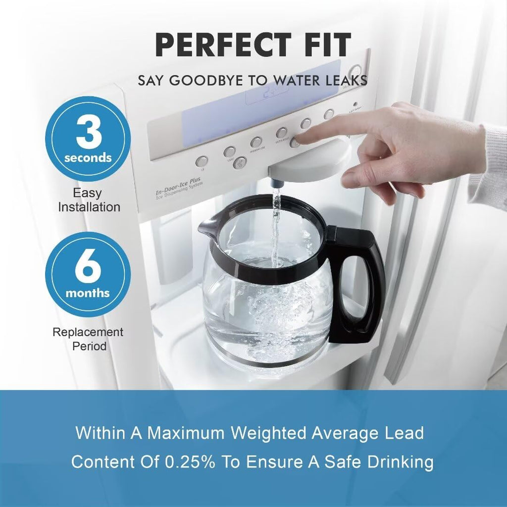 4U PURE Compatible with WF3CB Refrigerator Water Filter, Replacement for Pure Source 3, 706465, 242086201, 242086203, 242294501, 242069601, AP4567491, S3412266, WF425, Height 9 inches, 1 Pack