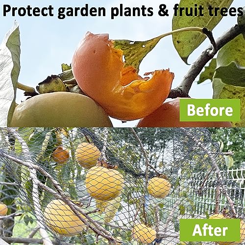 POYEE 10 x 10 FT Bird Netting for Garden Woven Mesh Garden Netting for Plants, Vegetable, Fruit Trees, Blueberry Bushes, Strawberries Against Birds, Deer, Squirrels and Other Animals