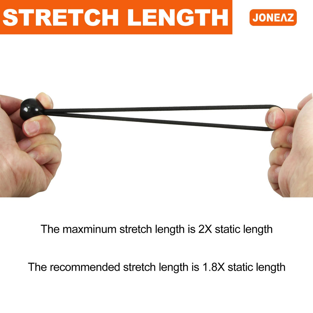 Joneaz 50 Pcs Ball Bungee Cords 6 Inch Black Heavy Duty Outdoor for Canopy Tarp Tie Downs, UV Resistant