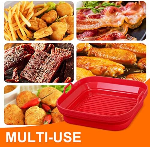 Silicone Air Fryer Liner for Ninja Air Fryer, 2-Pack Reusable Air Fryer Silicone Basket Silicone Pot Round Air fryer Oven Accessories Compatible with Ninja Foodi AG301 Air Fryer Indoor Grill