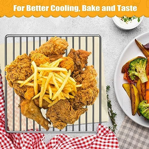 Air Fryer Rack for Ninja Foodi 10 in 1 SP101 Digital Air Fryer Countertop Oven, 13.4''*13.4'' Stainless Steel Air Fryer Accessories Roasting Steamer Grill Racks Baking Tray，Dishwasher safe