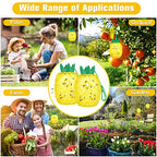 Wasp Trap Bee Traps Catcher, Wasp Traps Outdoor Hanging, Wasp Repellent Trap Deterrent Killer Insect Catcher, Non-Toxic Reusable Hornet Yellow Jacket Trap 2 Pack (Yellow, Pineapple Shape)