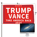 Probsin Trump Vance 2024 Flag 3x5 Ft Double Sided Trump Vance 2024 Take America Back MAGA Flag Party Supplies Yard Signs Hanging Poster for College Room Man Cave Welcome Photo Backdrop (Red)