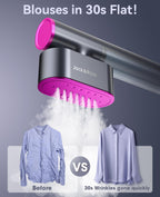 Jack ＆ Rose Travel Steamer for Clothes,100-220V Portable Steamer,15s Heat Up,Steamer ＆ Iron 2 In 1, Travel Size Garment Steamer,Large Ceramic Heat Panel,for Global ＆ Europe Traveling