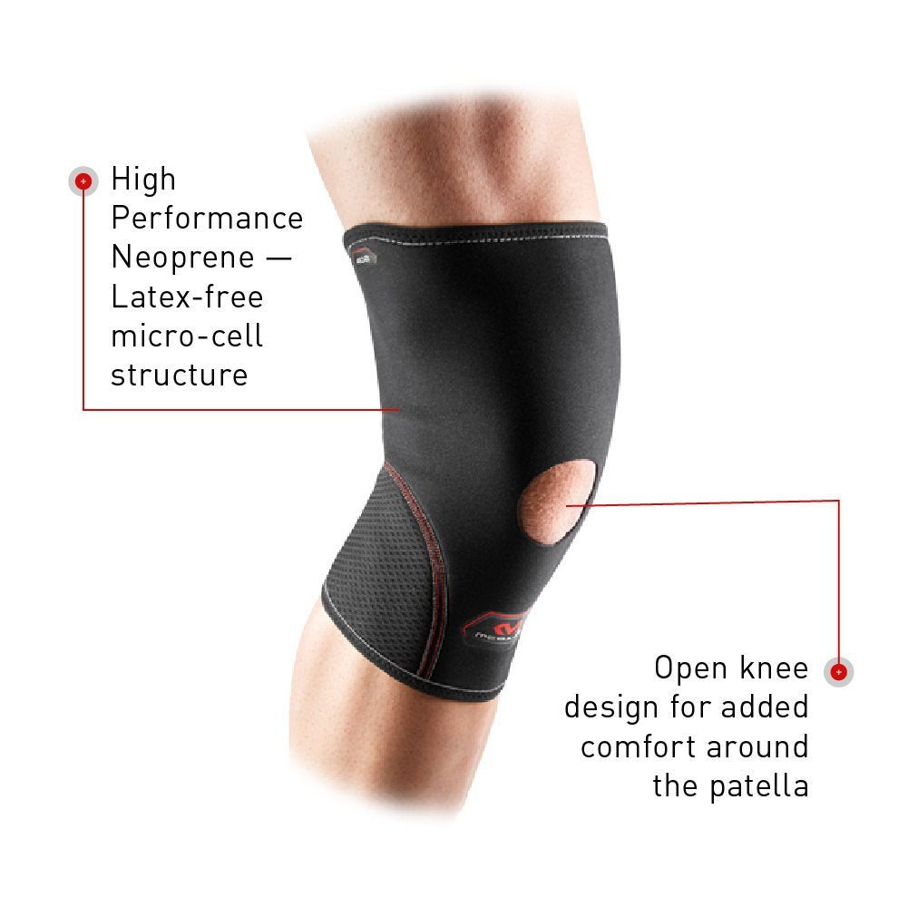 McDavid 402 Knee Support With Open Patella, Black, Large