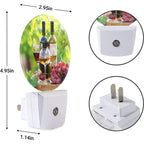 EKOBLA Autumn Harvest Night Light Wine with Grapes Night Lights Plug into Wall, Dusk to Dawn Sensor Nightlight for Stairway/Hallway/Kitchen, 0.5W Sleep Friendly for Boys Girls Seniors Elderly