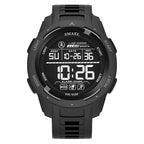 Men's Watches Sports Outdoor Waterproof Military Watch Date Multi Function Tactics LED 46mm Face Alarm Stopwatch for Men (8105 Black All)