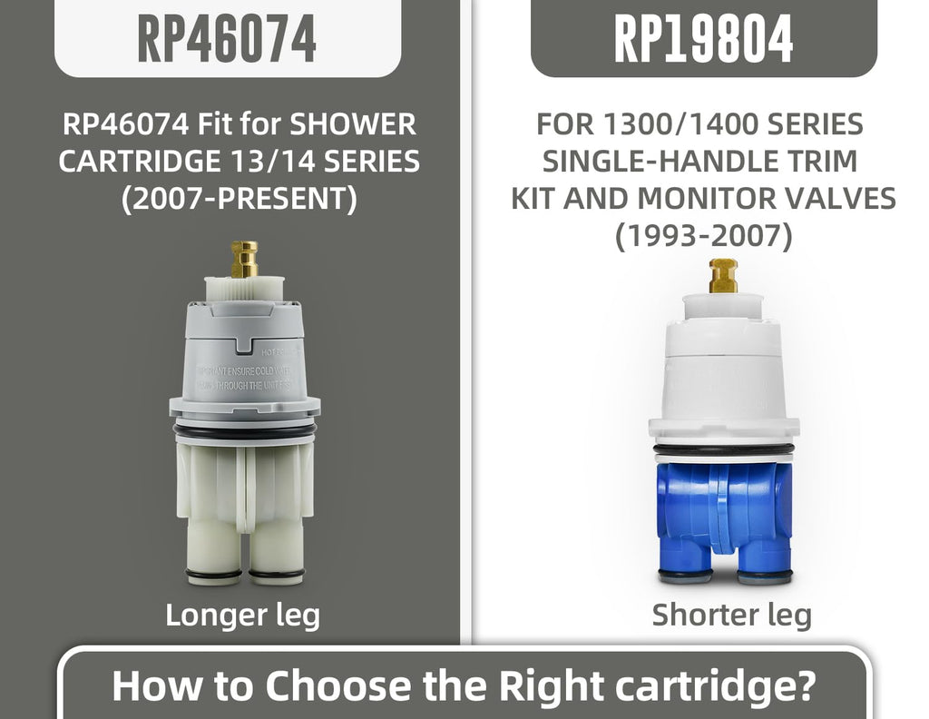 RP46074 Compatible with Delta 13/14 Series Bath Tub Shower Faucet Single Handle Universal MultiChoice Rough-in Valve Monitor Cartridge Repair Assembly Plumbing Parts