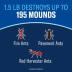BioAdvanced Fire Ant Killer Dust - Kills the Queen - Destroys Up to 195 Mounds - Outdoor Ant Powder Killer - 1.5 lb Bottle