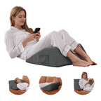 Bedluxe Knee Wedge Pillow, Memory Foam Leg Pillow Bed Wedge for Sleeping, Wedge Pillow for Legs Post Surgery, Triangle Pillow Wedge for Knee Support, Leg Elevation, Knee Hip Back Pain Relief, Black