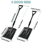 Snow Shovel for Car Driveway - 4 in 1 Survival Shovel with Aluminum Handle and Wide Ice Scrape, Lightweight Sport Utility Detachable Shovel for Garden, Car, Camping