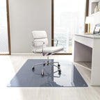 Tempered Glass Floor Mat for Office Chair, 36" x 46" Heavy Duty Hard Office Chair Mat, for Carpeted or Hard Floor, with 4 Anti-Slip Pads, Grey