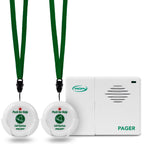 Smart Caregiver Two Call Buttons & Wireless Caregiver Pager for Fall Prevention and Elderly Assistance | Caregiver Call Button with Wearable Lanyard | Nurse Call Alert System with Up to 300' Range