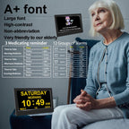 AINFTIME Digital Clock with Date and Day of Week for Elderly-12 Alarms Medication Reminder Dementia Alzheimers Clock Calendar with Extra Large Display (10.1 inch Black)