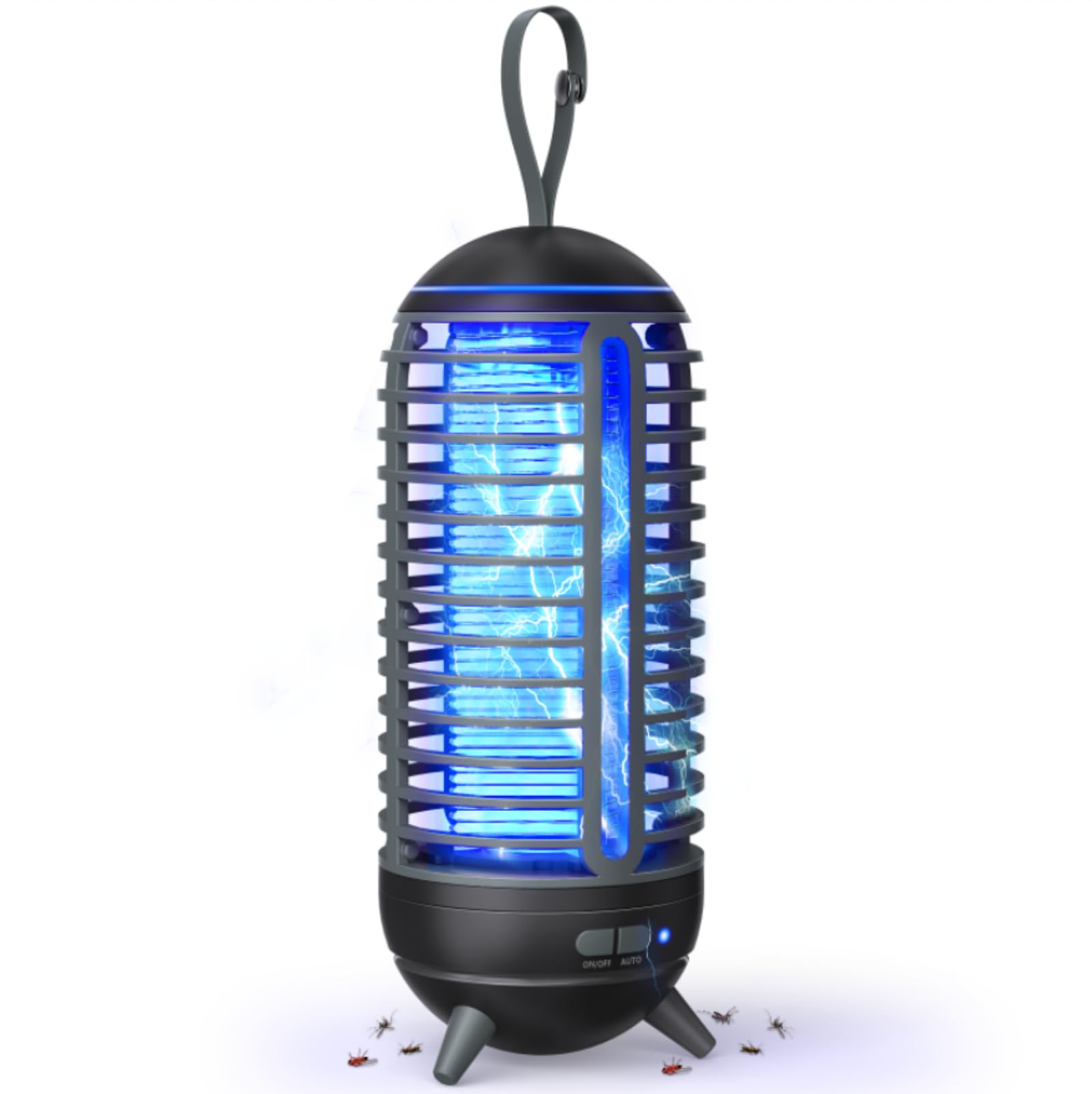 Cordless Bug Zapper Outdoor Rechargeable 2 in 1 Wireless Mosquito Killer Lamp 2500mAh Bug Zapper Electric Trap Ideal Fly Zapper Indoor for Patio, Home, Backyard, Yard, Garden, Campsite (Black)