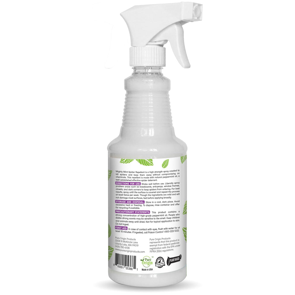 Mighty Mint - 16oz Spider Repellent Peppermint Oil - Natural Spray for Spiders and Insects - Killer + Deterrent