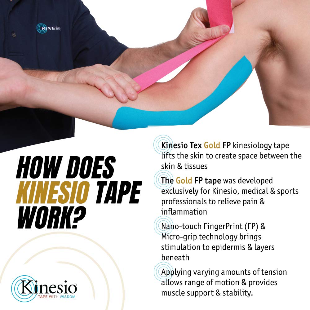 Kinesio Taping - Elastic Therapeutic Athletic Tape Tex Gold FP - Red – 2 in. x 13 ft - 2 Pack