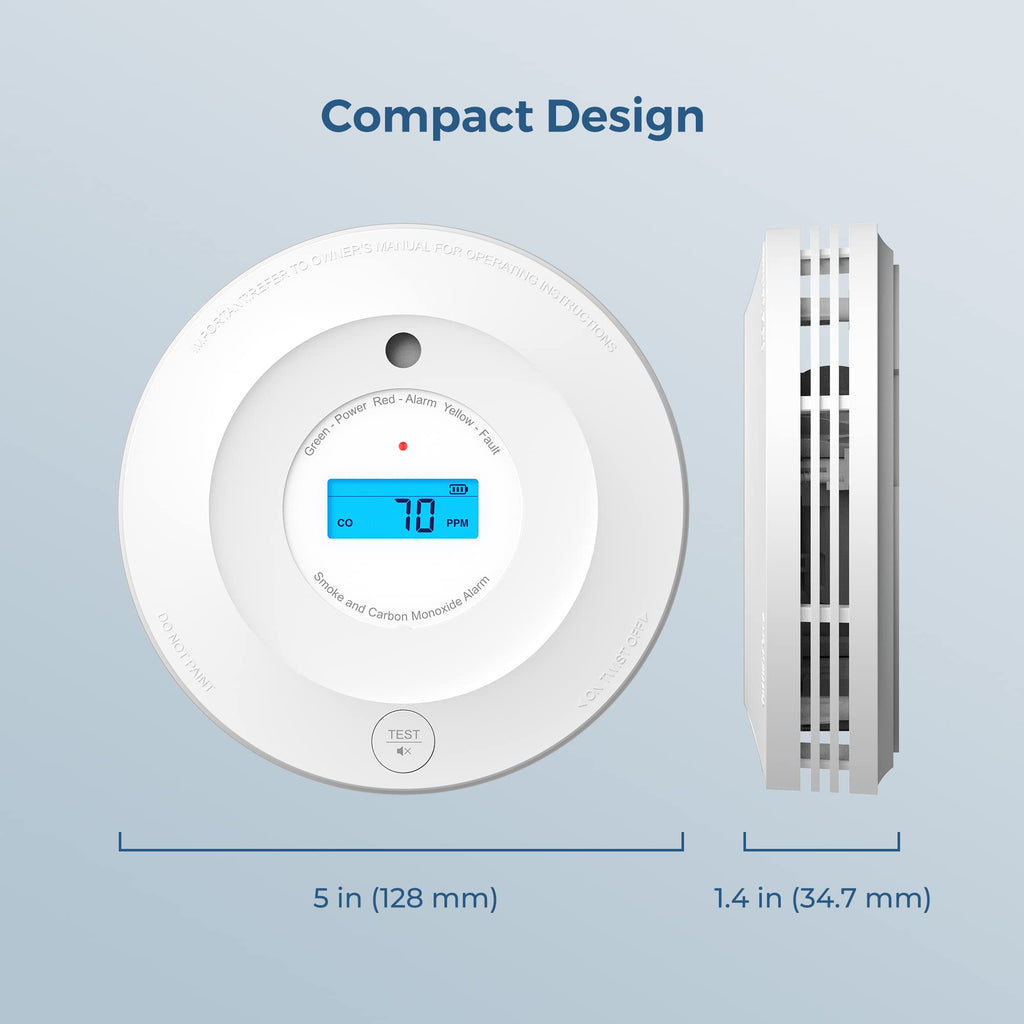 AEGISLINK Smoke and Carbon Monoxide Detector 10-Year Lifespan, Photoelectric Fire Alarm and Electrochemical CO Alarm with Test/Silence Button, with Replaceable Battery, SC240, 6 Pack