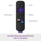 Roku Express | HD Roku Streaming Device with Standard Remote (no TV controls), Free & Live TV