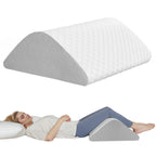 Vomiliku Knee Wedge Pillow for Back Sleeping, Leg Elevation for Post Surgery Recovery, 8" Triangle Leg Pillow with Removable Cover for Knee Support, Hip Back Pain Relief,Enhance Circulation, Gray