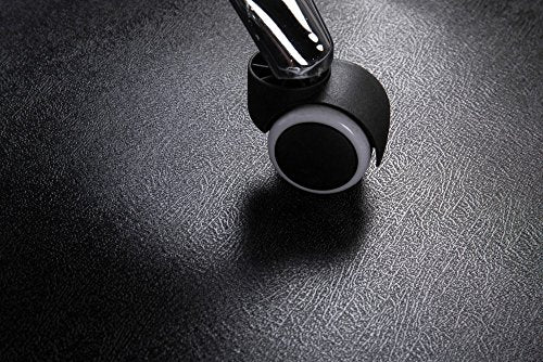 Office Rolling Chair Mat for Hardwood and Tile Floor, Black, Anti-Slip, Non-Curve, Chair Mat Best for Under The Computer Desk, 47 x 35 Rectangular Non-Toxic Plastic Protector, Not for Carpet