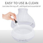 BZseed Aromatherapy Essential Oil Diffuser 550ml 12 Hours White Wood Grain Aroma Diffuser with Timer for Large Room, Home, Baby Bedroom, Waterless Auto Shut-Off, 7 Colors Lights Changing