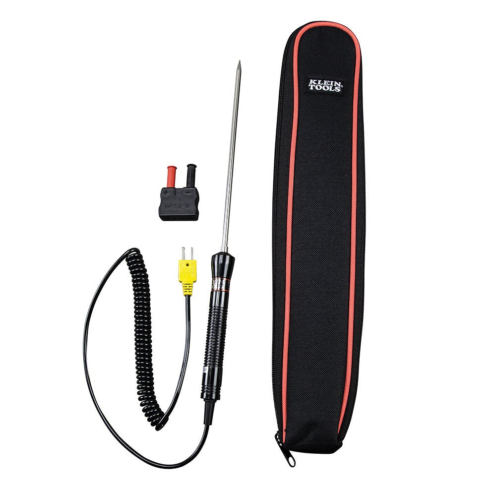 Klein Tools 69144 K-Type Thermometer Temperature Probe for HVAC Applications with Coiled 5-Foot Lead
