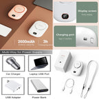 Portable Neck Fan, Mini Small Personal Handheld Fan USB Rechargeable 3 Speed for Girls Boys Woman Eyelash Travel Home Office Outdoor (White)