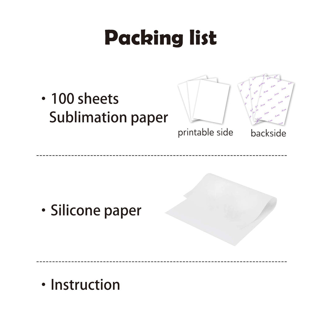 A-SUB Sublimation Paper 13x19 Inch for DIY Unique Christmas Gifts Compatible with Inkjet Printer which Match Sublimation Ink 100 Sheets