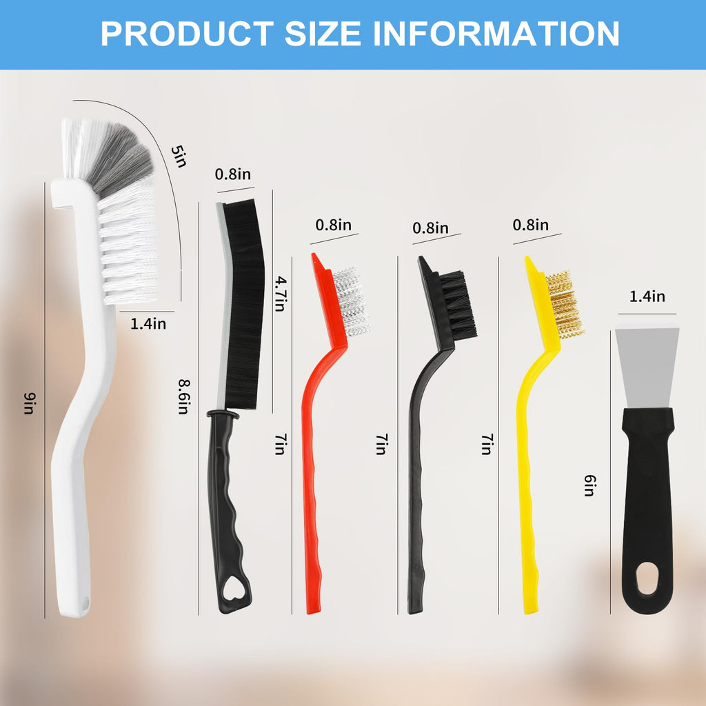 Dfacio 11Pcs Crevice Cleaning Brush Set, Hard Bristle Cleaning Supplies for Kitchen, Bathroom, Corner, Sink, Cup, Teapot, Bottle, Blender