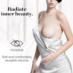4 Pairs Pasties Women Nipple Covers Reusable Adhesive Silicone Nippleless Covers Bra for Dress Cream (2 Round+2 Flower)