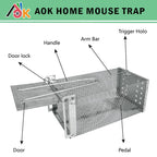 AOK Home Mouse Trap Rat Trap Rodent Trap Live Catch Cage Easy to Set Up and Reuse 11x6x4.5 inch