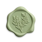 UNIQOOO Wax Seal Stickers - Eucalyptus Wedding Invitation Envelope Seal Stickers, 100 Pcs Self- Adhesive Sage Green Stickers, Perfect for Invitation, Christmas, Gift Wrapping, Party