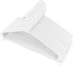 Utopia Home Plastic Hangers 50 Pack - Clothes Hanger with Hooks - Durable & Space Saving Coat Hanger - Heavy Duty White Hangers - Skirt Hangers