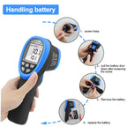AOPUTTRIVER AP-2732 Pyrometer High Temp Thermometer Gun, Laser Thermometer Gun -58℉~2732℉(-50℃ ~ 1500℃), 30:1 IR Thermometer Gun, Non-Contact Thermometer for Pizza ovens, Kiln, Forge