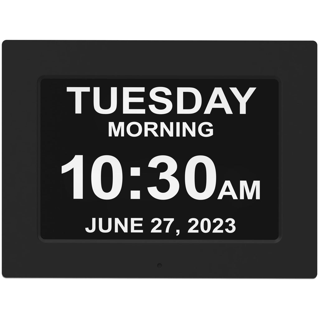 American Lifetime 【New 2024】 Dementia Clock Large Digital Clock for Seniors, Digital Clock with Custom Alarms, Clock with Day & Date for Elderly, Large Number Digital Clock Black Extra Large