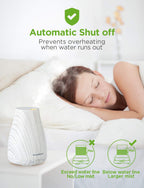 InnoGear Essential Oil Diffuser, Premium 5-in-1 Diffusers for Home Scent Aromatherapy Diffuser Air Desk Humidifier for Bedroom Large Room Office 7 Color LED 2 Mist Mode Waterless Auto Off, White Grey