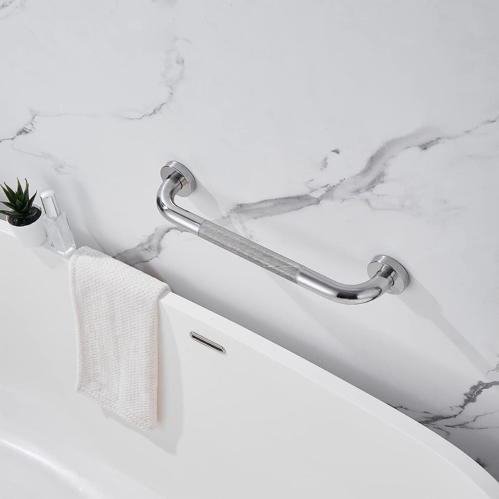 Rackickyer Shower Grab Bar, 2 Pack 24 Inch Bathroom Grab Bar, 1.25" Diameter 304 Stainless Steel Anti-Slip Grab Bars for Bathtubs and Showers, Handicap Shower Grab Bar for Seniors Elderly