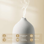 Diffuserlove Ceramic Diffuser Essential Oil Diffusers Aromatherapy Essential Oil Diffuser for Room Air Diffuser for Home Bedroom Stone Diffuser Yellow Wood Pattern Base