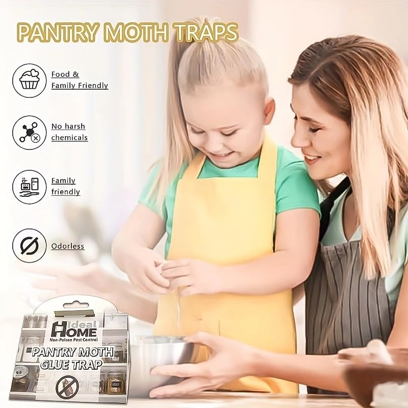 18 Packs Pantry Moth Traps Glue Traps, Pantry Moth Killer for House Pantry | Non-Toxic and Odorless | Super Strong Glue for Moth Catcher