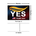 Oligei Trump Yard Signs, Trump 2024 Yard Sign 18" X 12", YES Trump Yard Signs 2024 Double Sided Fade Resistant, Take America Back Trump Signs for Yard Heavy Duty Metal H-Frames