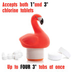XY-WQ Chlorine Floater, Floating Pool Chlorine Dispenser, Fits 1 and 3 Inch Tablets for Large and Small Pools, Hot Tub, Spa, Flamingo
