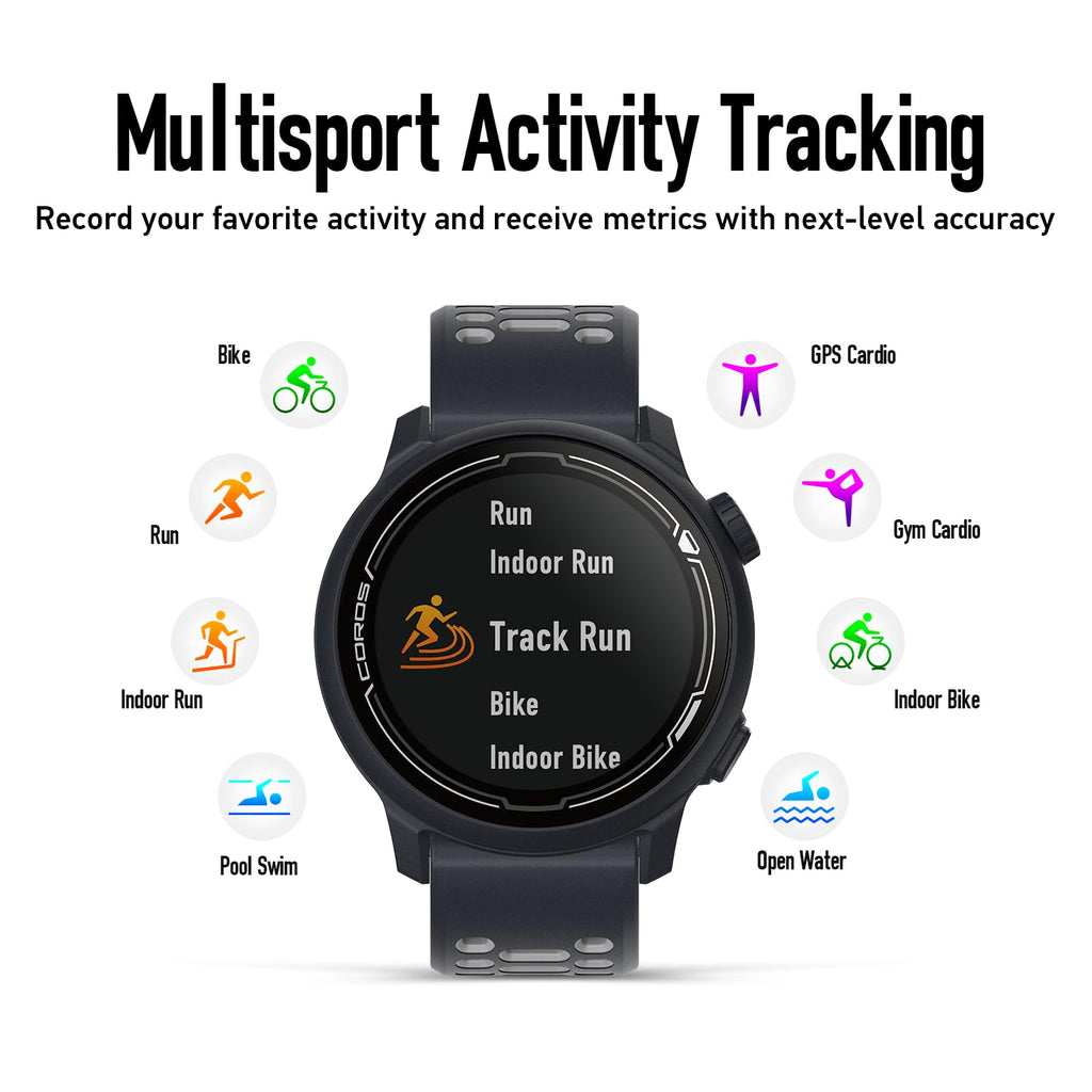 COROS PACE 2 Sport Watch GPS Heart Rate Monitor, 20 Days Long Battery Life, Barometer, Lightweight, Strava, Training Plan, Navigation, Sleep Track, Swim, Bike, Run, Strength, Treadmill-White Silicone