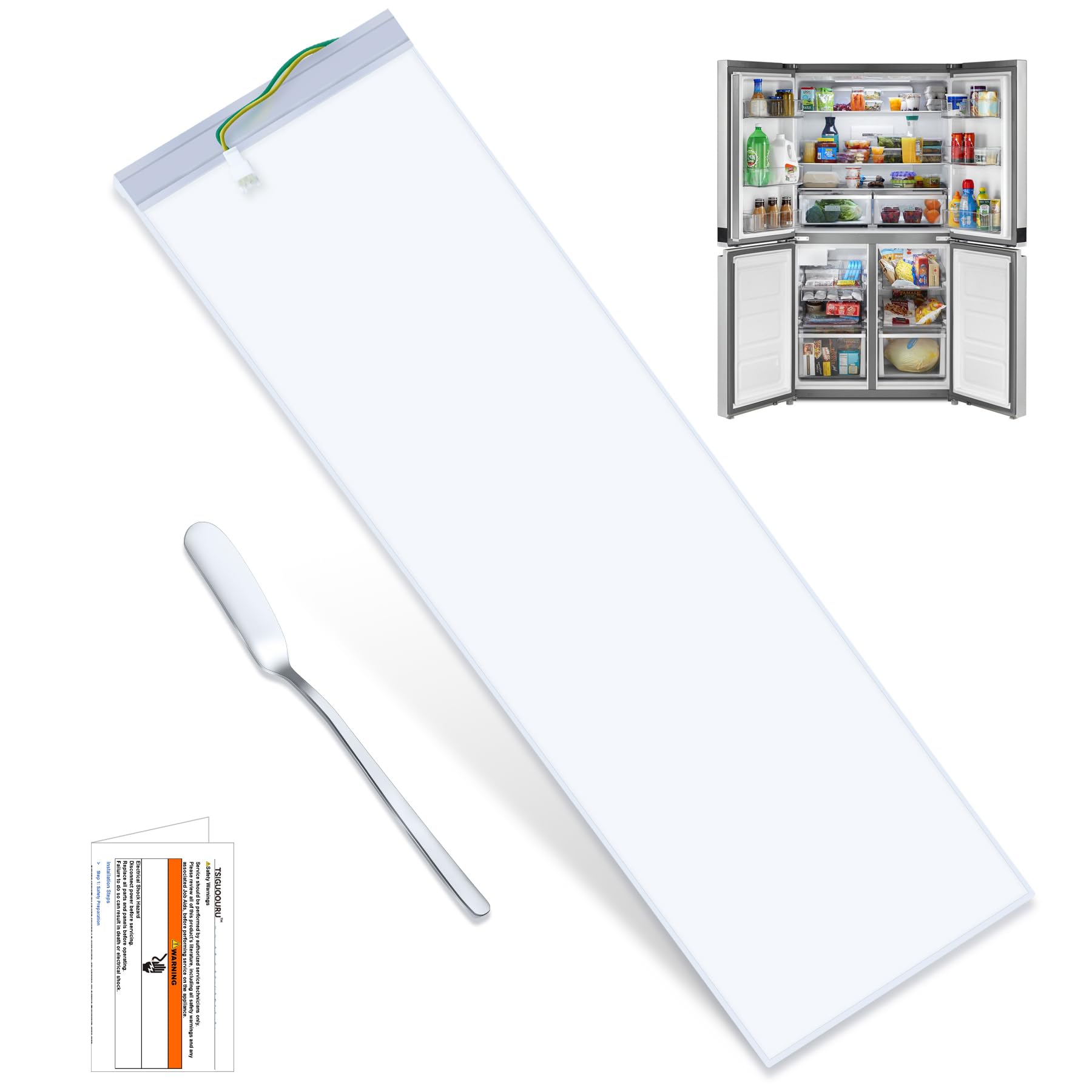 W11048980 Refrigerator LED Light Assembly Replace W11470191 W11455230 W11032355 W11032353 Suitable for Whirlpool Refrigerator Model WRQA59CNKZ Kitchen-Aid KRQC506MPS00, 10 Years Manufacturer