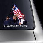 2pcs Trump Fight Decals, Trump Peeking 2024 American Flag Vinyl Stickers Trump Arrested Shot Still Fighting Bumper Sticker for Car Truck Windows Laptop,Great Gift for Any Patriot (Trump Fight)