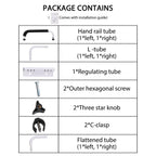 Toilet Safety Rail, Toilet Grab Bars for Seniors and Disabled with Adjustable Width, Toilet Safety Frame for Seniors Supports 350lbs (White - Capacity 350 lbs)