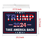 Trump 2024 Yard Sign with Metal Stakes, Double Sided 25x16 Inch Donald Trump Take America Back Signs, Placard Outdoor Voted Signs for Trump Lawn Signs Rally Decoration Lawn Yard Signs