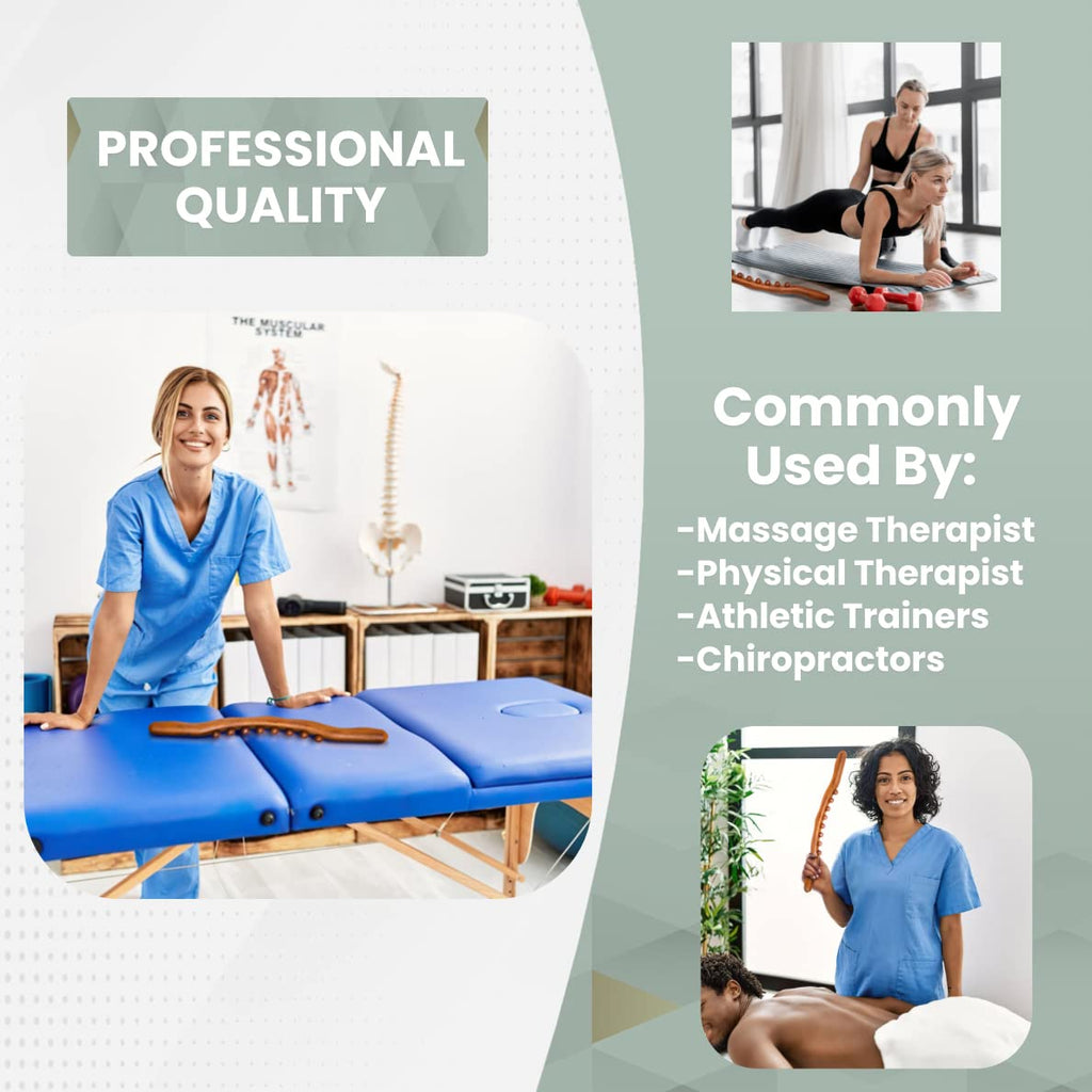 FeelinGood Supply Fascia Massager for Gua Sha, Wood Body Sculpting and Lymphatic Drainage. Reduce Cellulite, Increase Circulation, Nerve Response & Muscle Recovery. Full Body Portable Massager